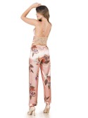 Satin set, top, trousers, salmon bathrobe PIZ332 - Online store - Boutique